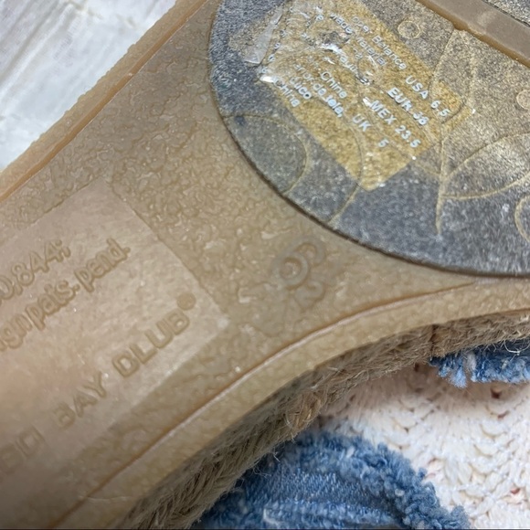 MONTEGO Bay Club Distressed Embroidered Floral Jeans Wedge Ankle Espadrilles 6.5 - Picture 10 of 12